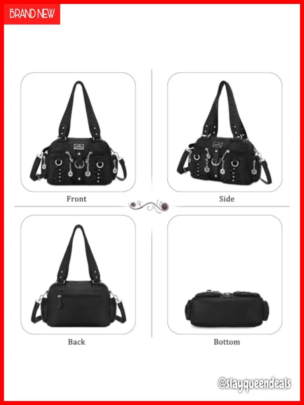 Soft Washed Vegan Leather Hobo Bag, Multi-Pocket Crossbody
